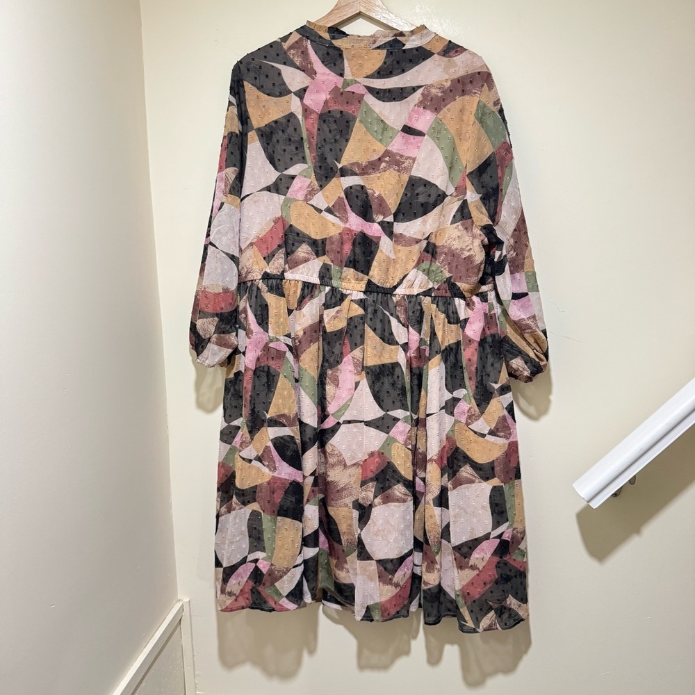 Women’s Torrid Mini Clip Key Hole Multicolour Abstract Print Dress Size 2X - Picture 12 of 16